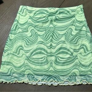 Green Swirl Pattern Skirt